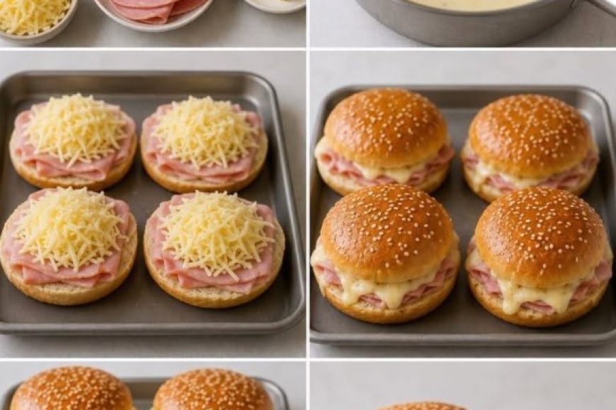 Mini-Brioche-Burger mit Schinken und Käse selbstgemacht
