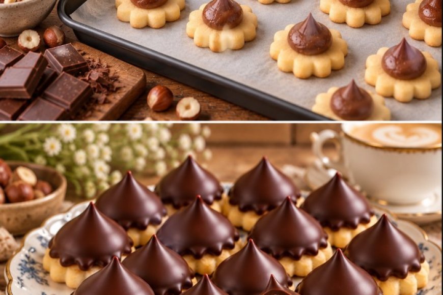Zarte Weihnachtsplätzchen mit cremiger Nougatfüllung