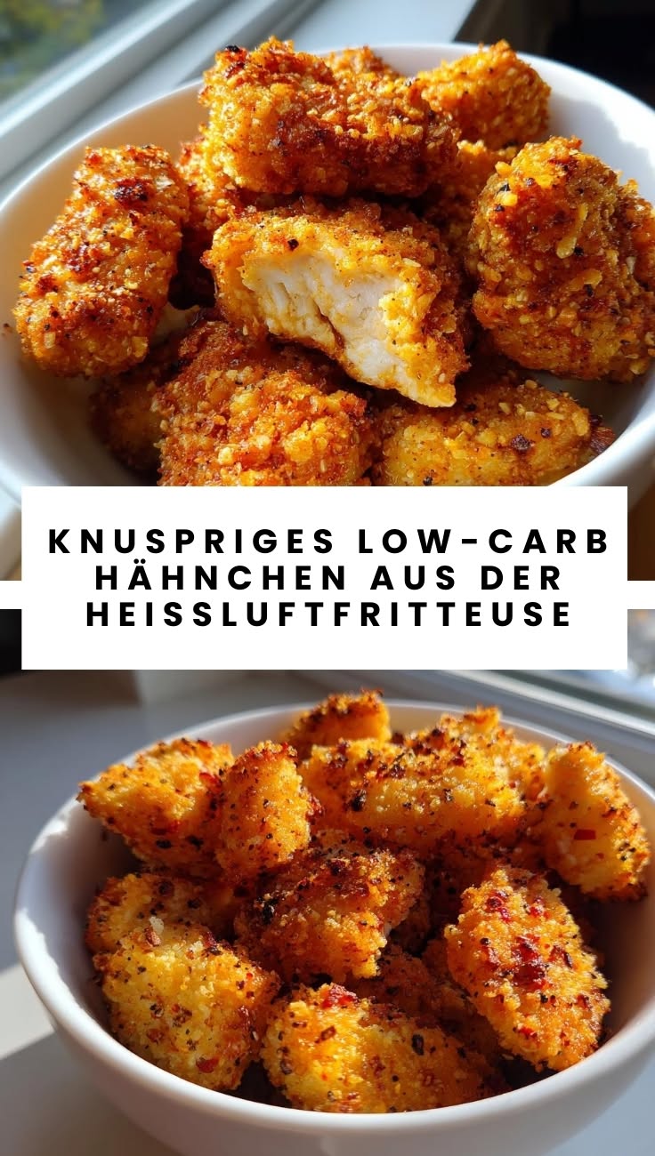 Knuspriges Low-Carb Hähnchen aus der Heißluftfritteuse zuzubereiten