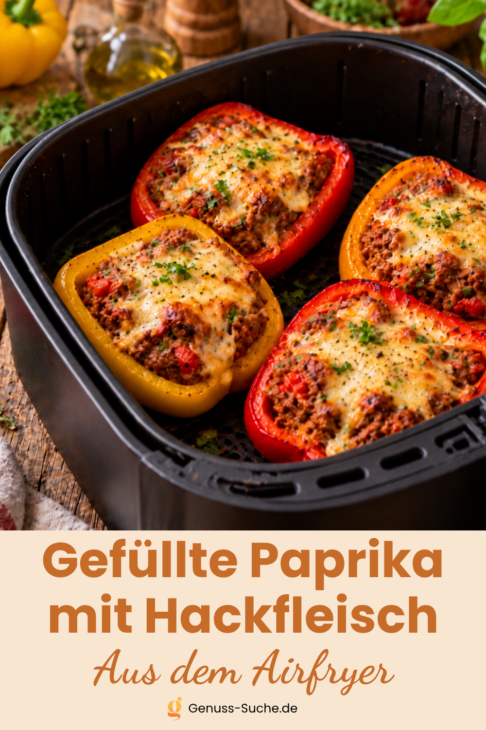 Gefüllte Paprika mit Hackfleisch aus dem Airfryer: Ein einfaches Rezept
